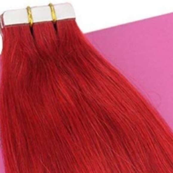 ✨ 18” ⭐️4 PACK 100 GRAMS RED HUMAN HAIR TAPE INS main image 4